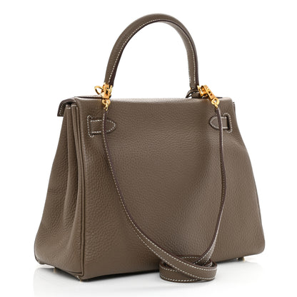 Hermes Taurillon Clemence Kelly Retourne 28 Etoupe 3 of 11