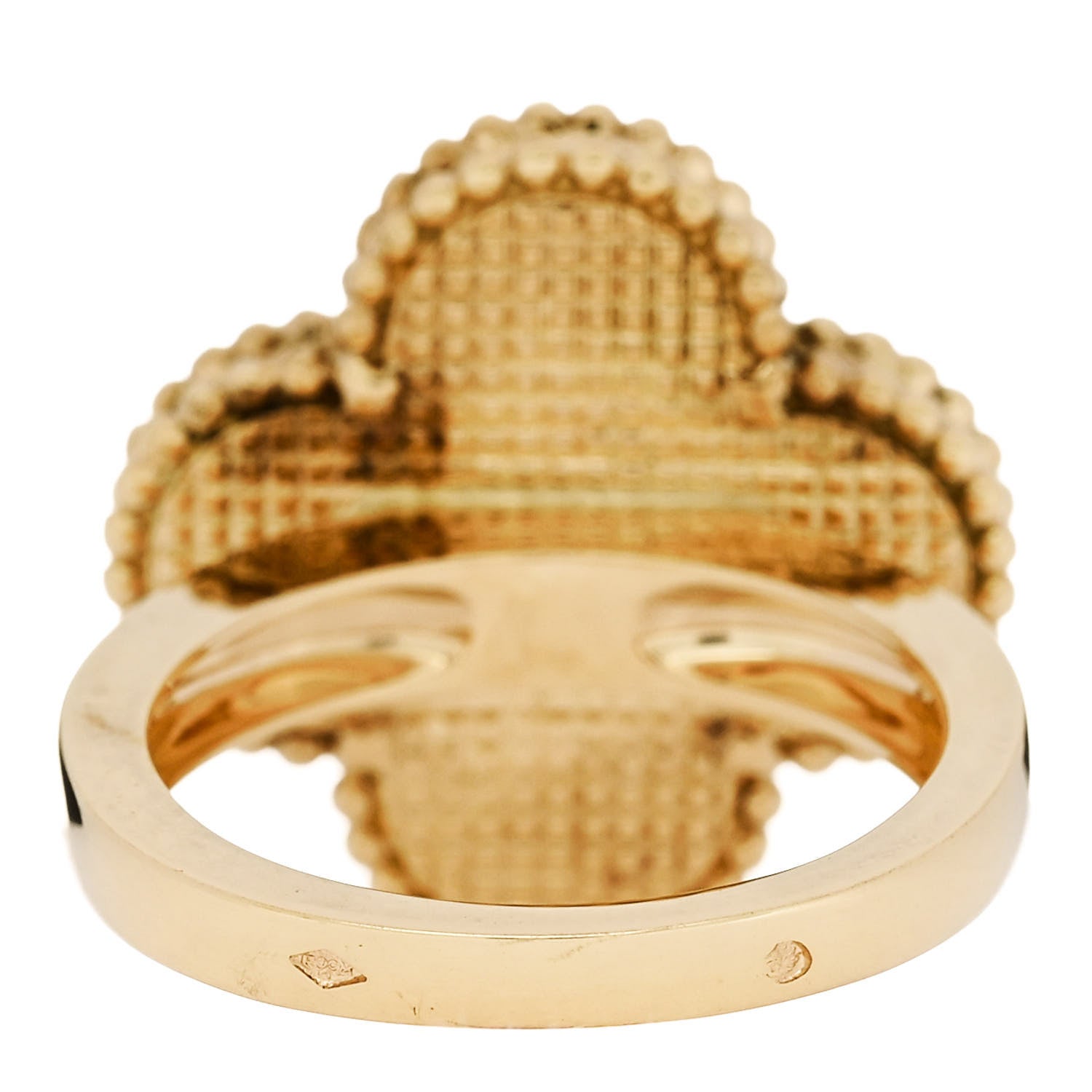 Van Cleef & Arpels 18K Yellow Gold Mother of Pearl Magic Alhambra Ring 53 6.5 4 of 6