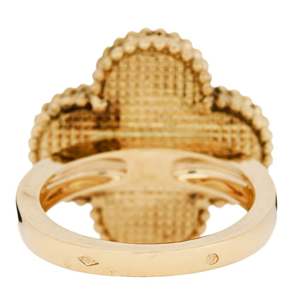 Van Cleef & Arpels 18K Yellow Gold Mother of Pearl Magic Alhambra Ring 53 6.5 4 of 6
