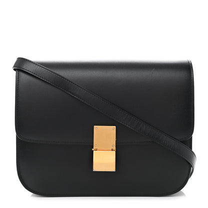 Celine Box Calfskin Medium Classic Box Flap Bag Black 1 of 9