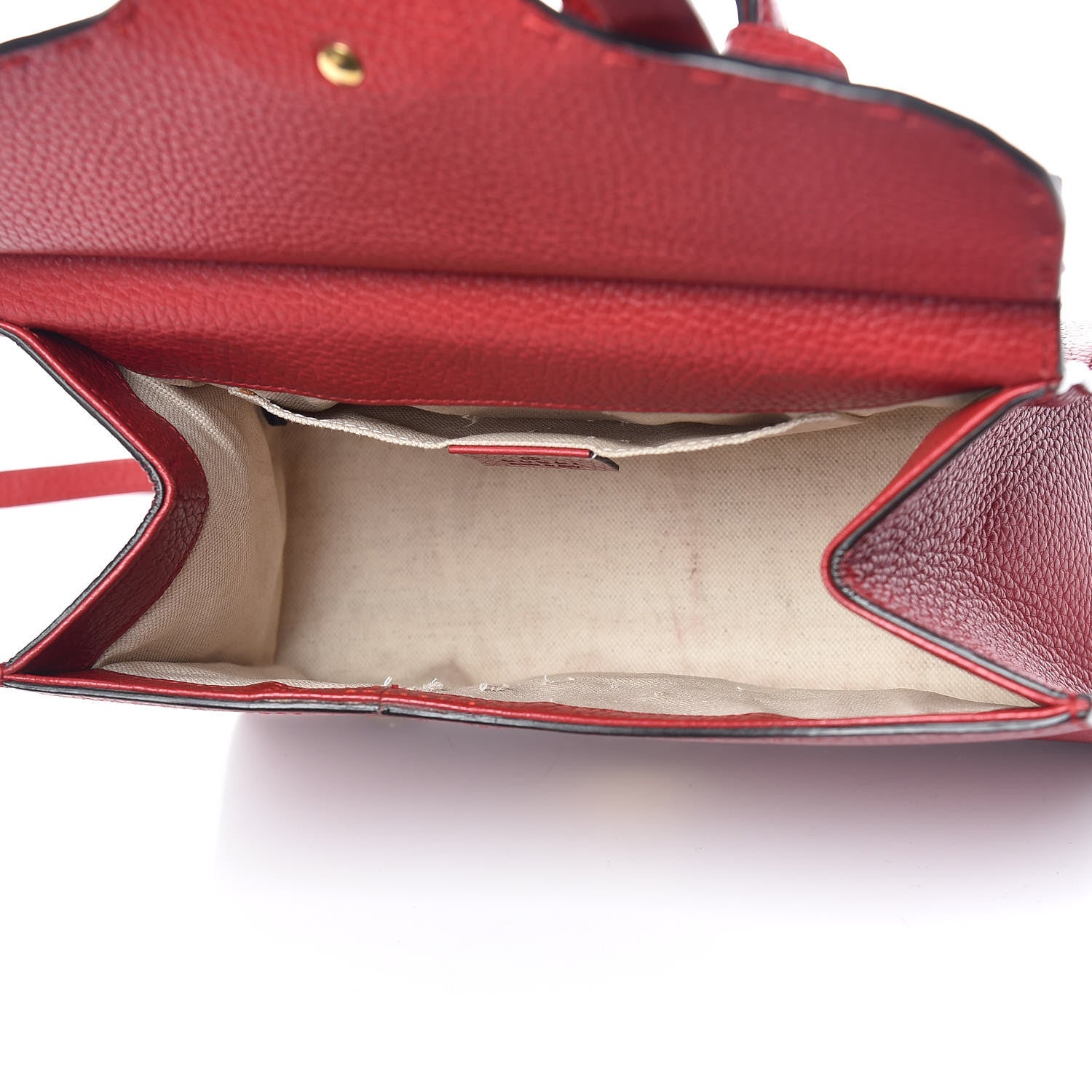 Gucci Calfskin Mini GG Marmont Top Handle Bag Vulcanic Red 5 of 24