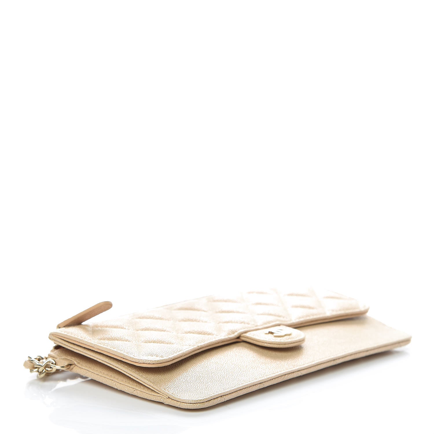 Chanel Iridescent Caviar Quilted Classic Pouch With Handle Beige 4 of 9