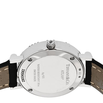 Tiffany Sterling Silver Calfskin 29mm Atlas Quartz Watch Black 4 of 4