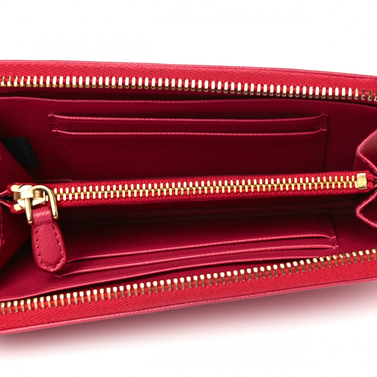 Prada Saffiano Metal Zip Around Wallet Peonia 4 of 12