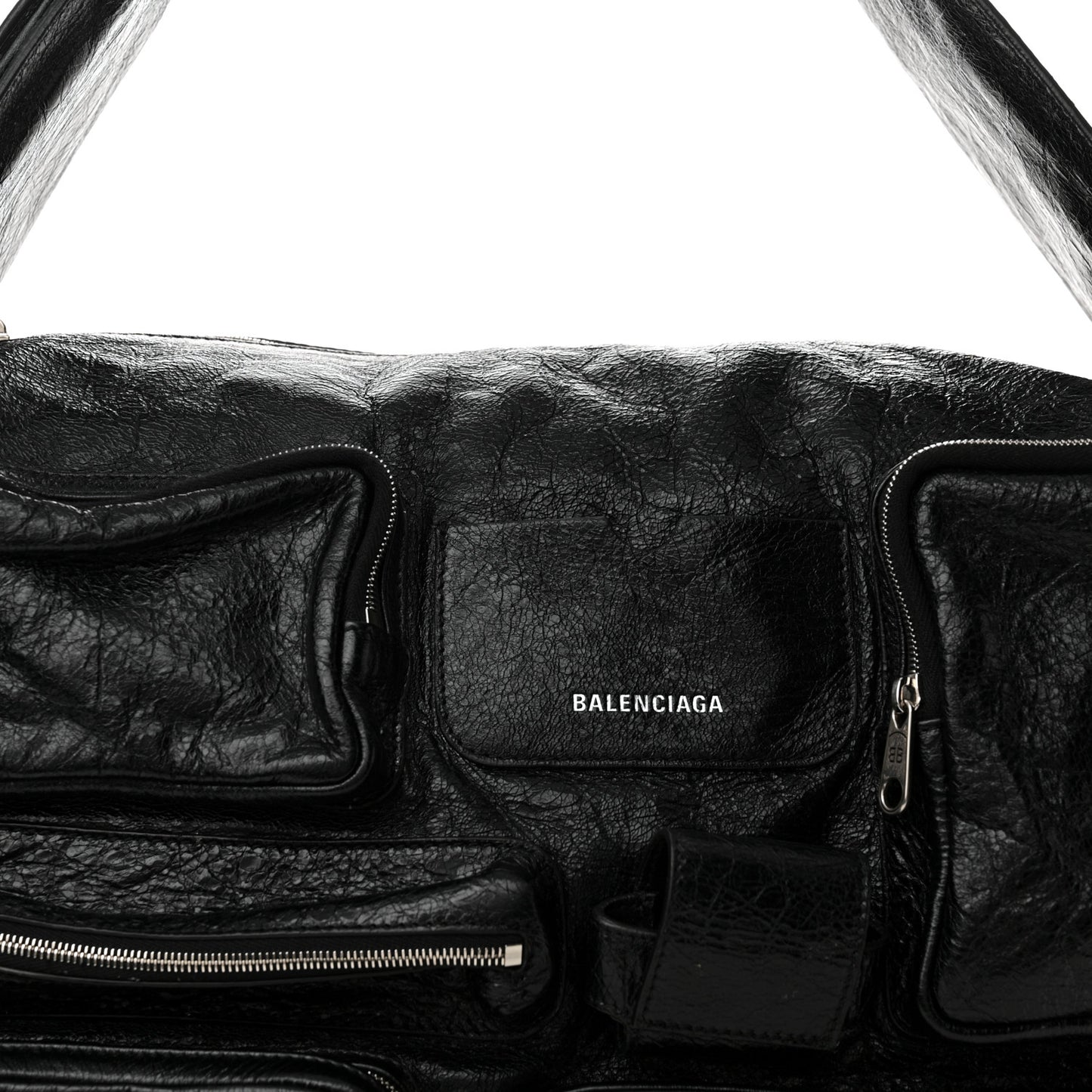 Agneau Arena Superbusy Large Sling Zip Shoulder Bag Black