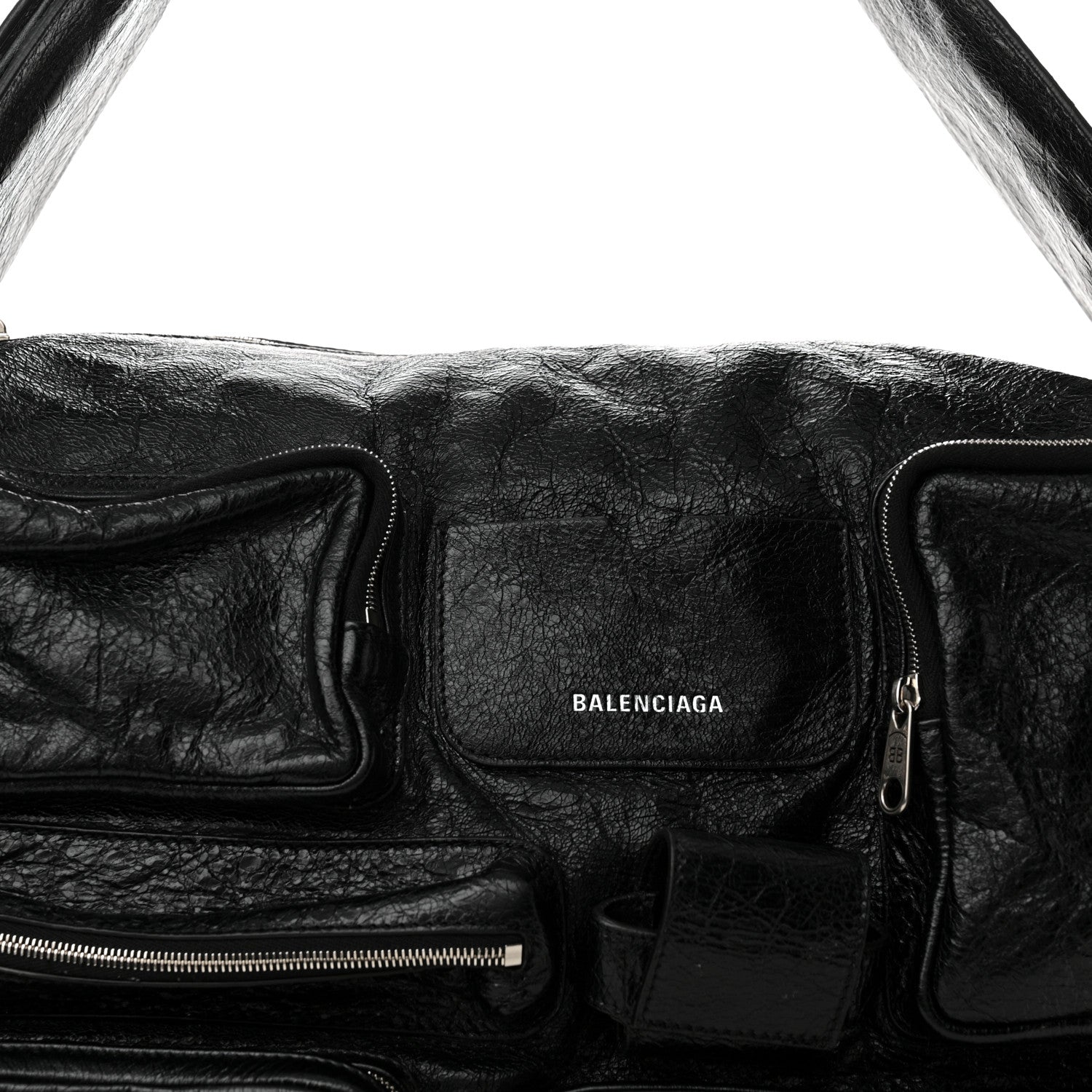 Balenciaga Agneau Arena Superbusy Large Sling Zip Shoulder Bag Black 8 of 13