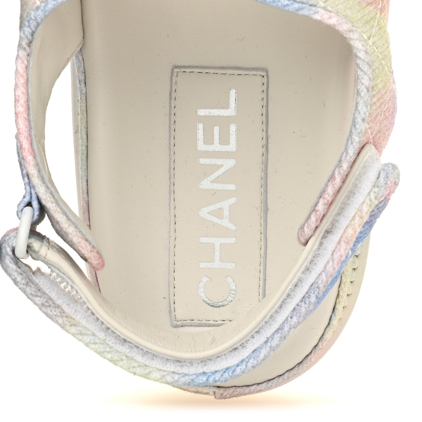 Printed Fabric Quilted Dad Sandals 41 Green Pink Blue