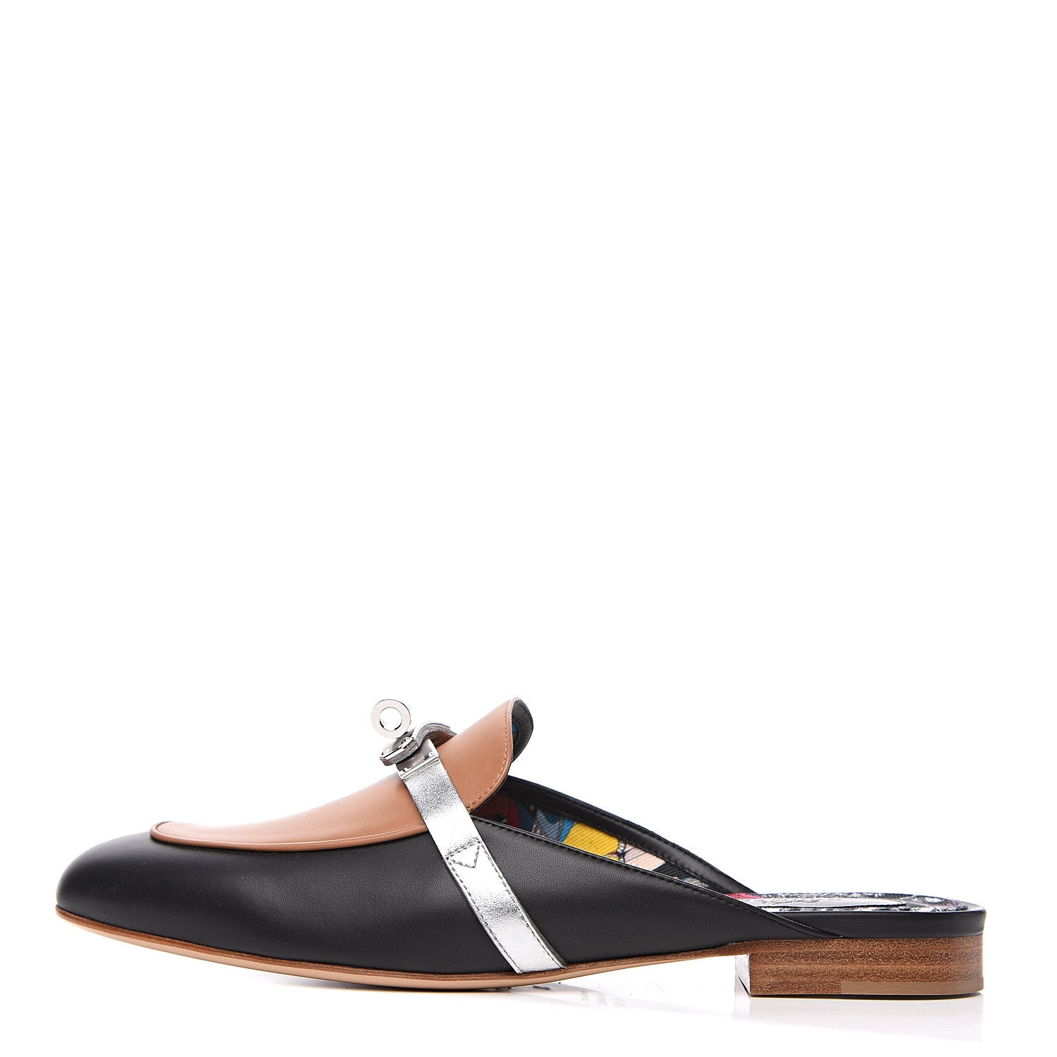 Hermes Calfskin Nappa Oz Mules 39 Naturel Black Multicolore 1 of 8