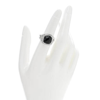 David Yurman Sterling Silver Diamond Black Onyx 11mm Albion Statement Ring 52 6 2 of 4