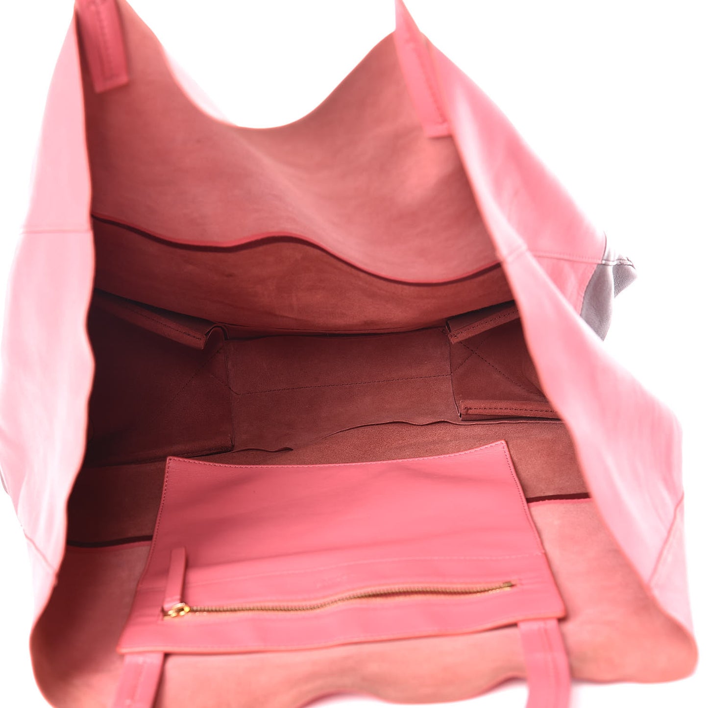 Lambskin Horizontal Bi-Color Cabas Pink Rust