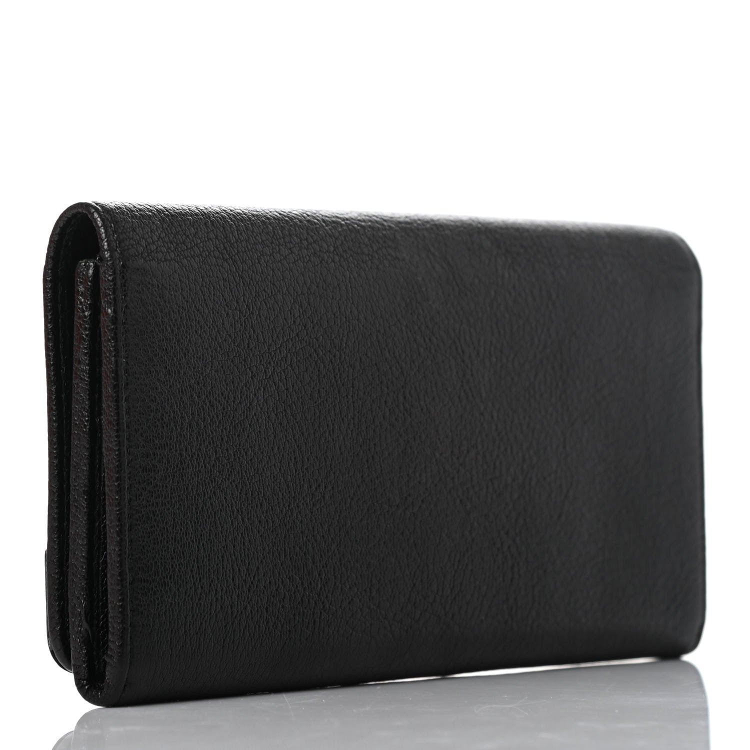 Balenciaga Chevre Gold Metallic Edge Hardware Money Wallet Black 2 of 4
