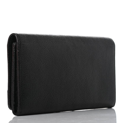 Balenciaga Chevre Gold Metallic Edge Hardware Money Wallet Black 2 of 4