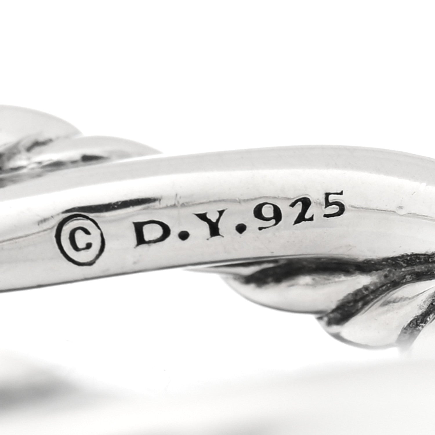 David Yurman Sterling Silver Diamond Petite Infinity Twist Ring 50 5.5 4 of 5