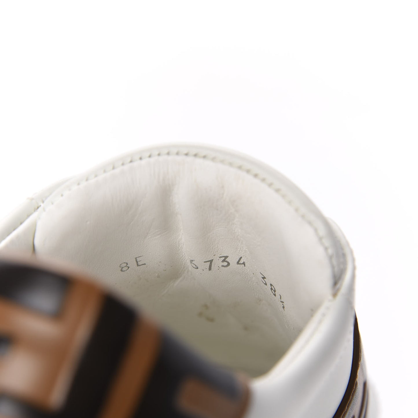 Vitello FF Embossed Womens Slip On Sneakers 38.5 White Tobacco Moro