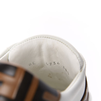 Fendi Vitello FF Embossed Womens Slip On Sneakers 38.5 White Tobacco Moro 13 of 15
