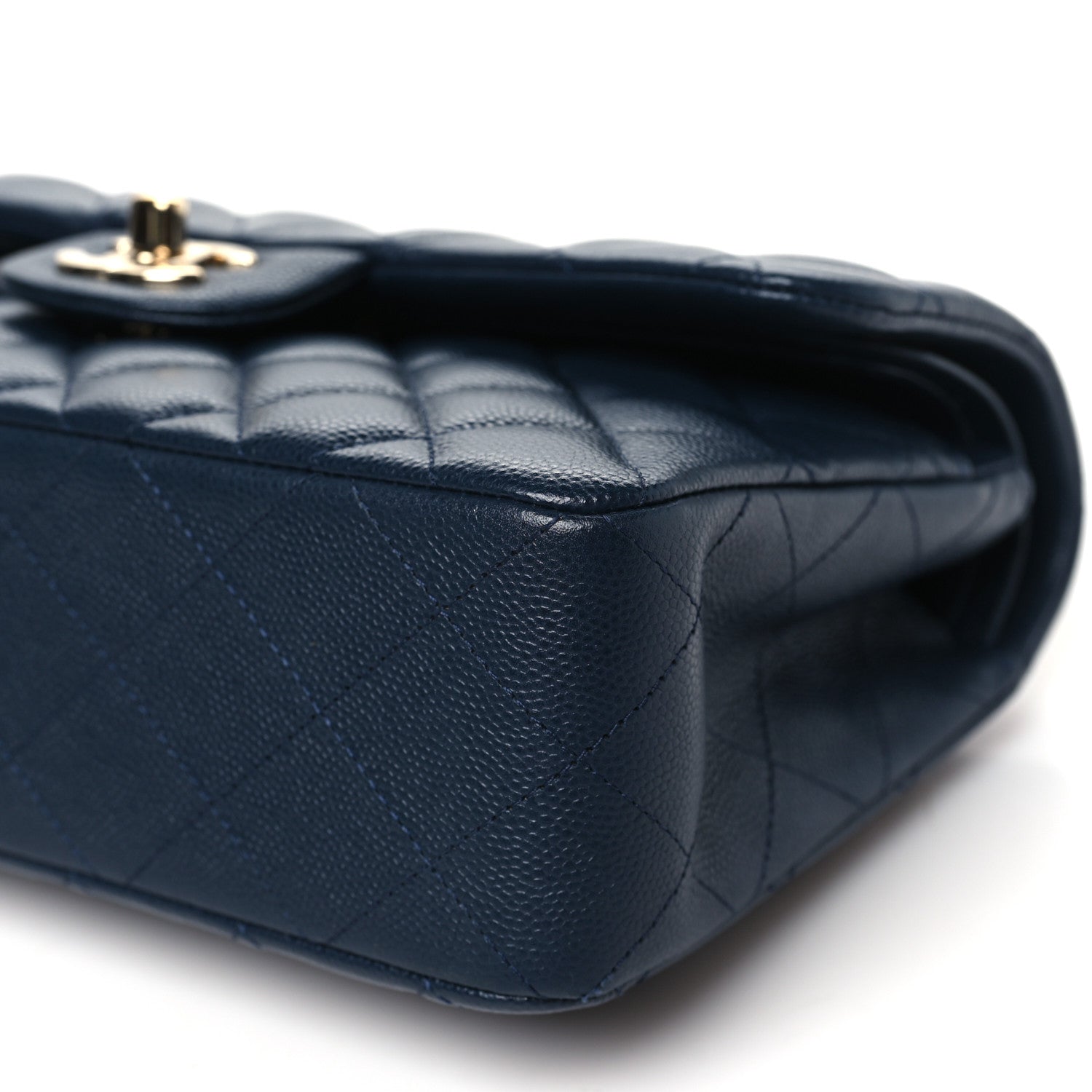Chanel Caviar Quilted Small Double Flap Navy 10 of 11