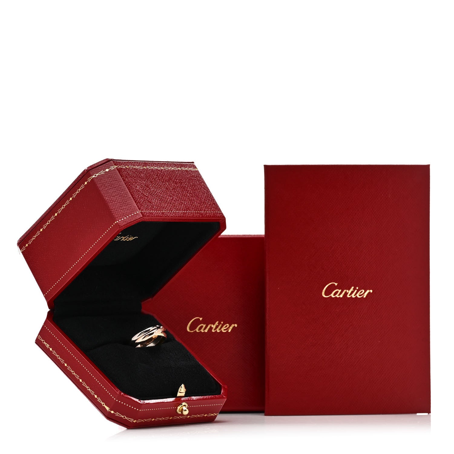 Cartier 18K Pink Yellow White Gold Small Trinity Ring 53 6.5 5 of 5