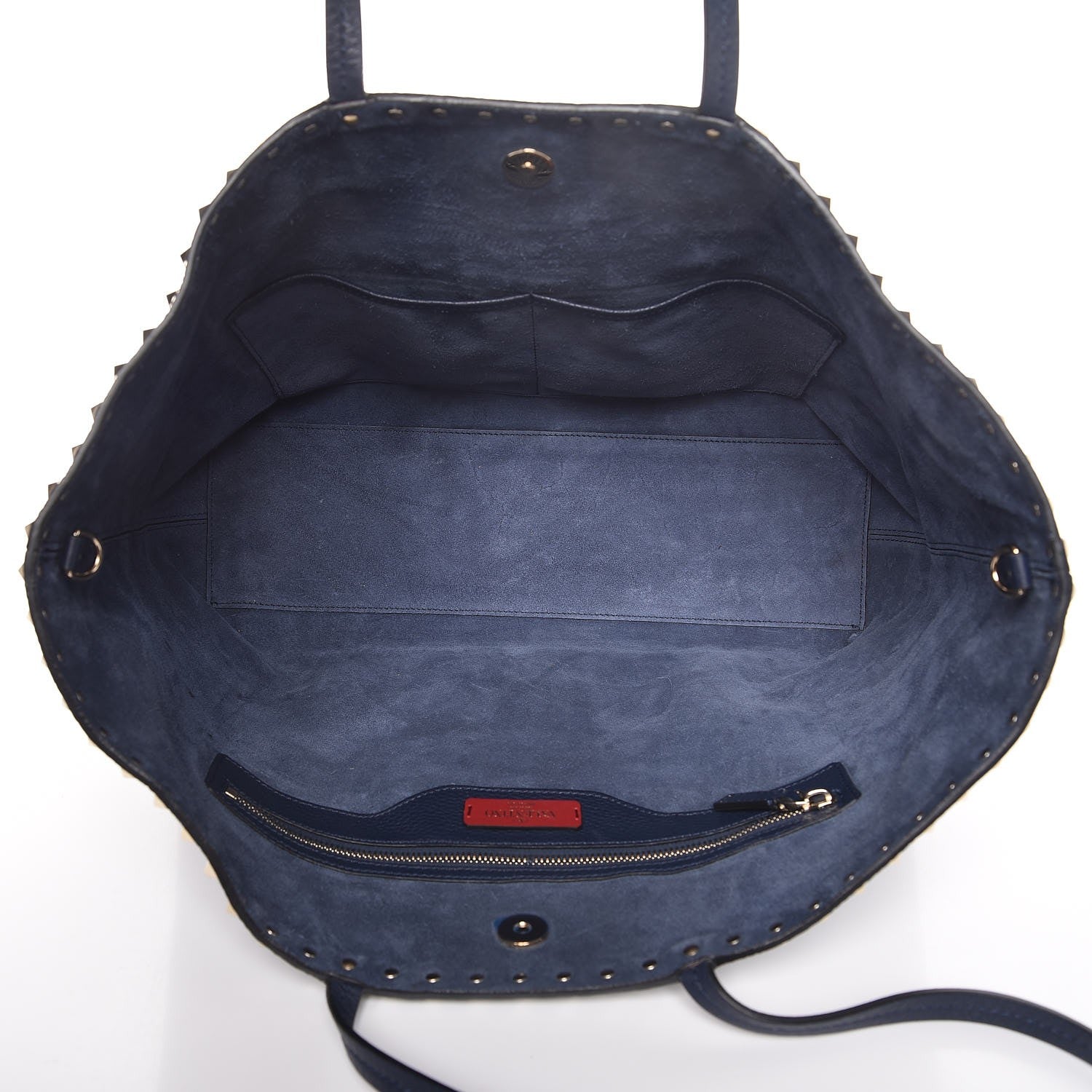 Valentino Garavani Grained Calfskin Rockstud Shoulder Tote Marine 5 of 10