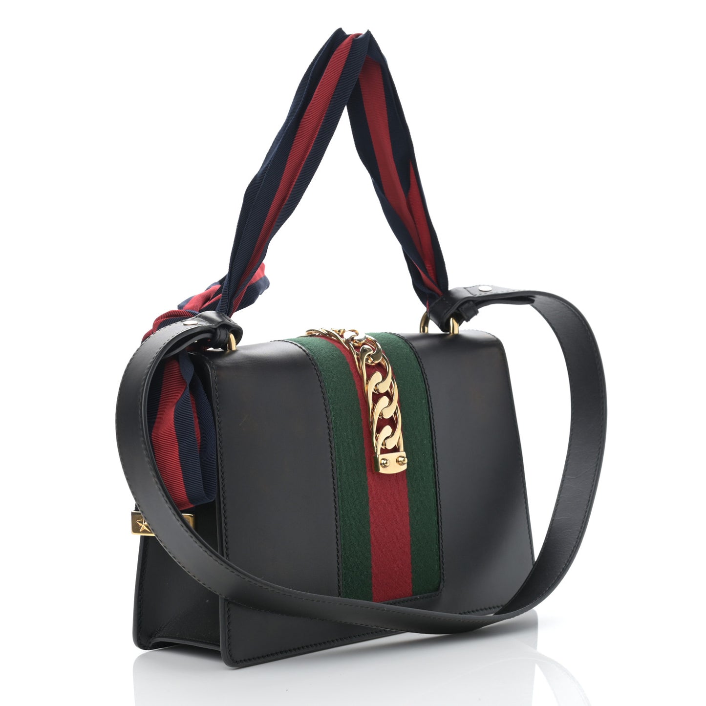 Calfskin Small Sylvie Shoulder Bag Black