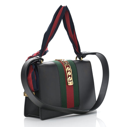 Gucci Calfskin Small Sylvie Shoulder Bag Black 3 of 17