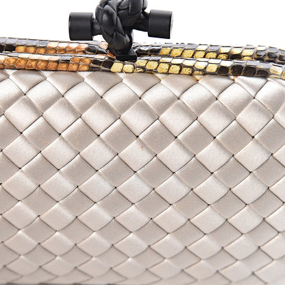 Bottega Veneta Satin Intreccio Impero Ayers Knot Clutch Ivory 10 of 10