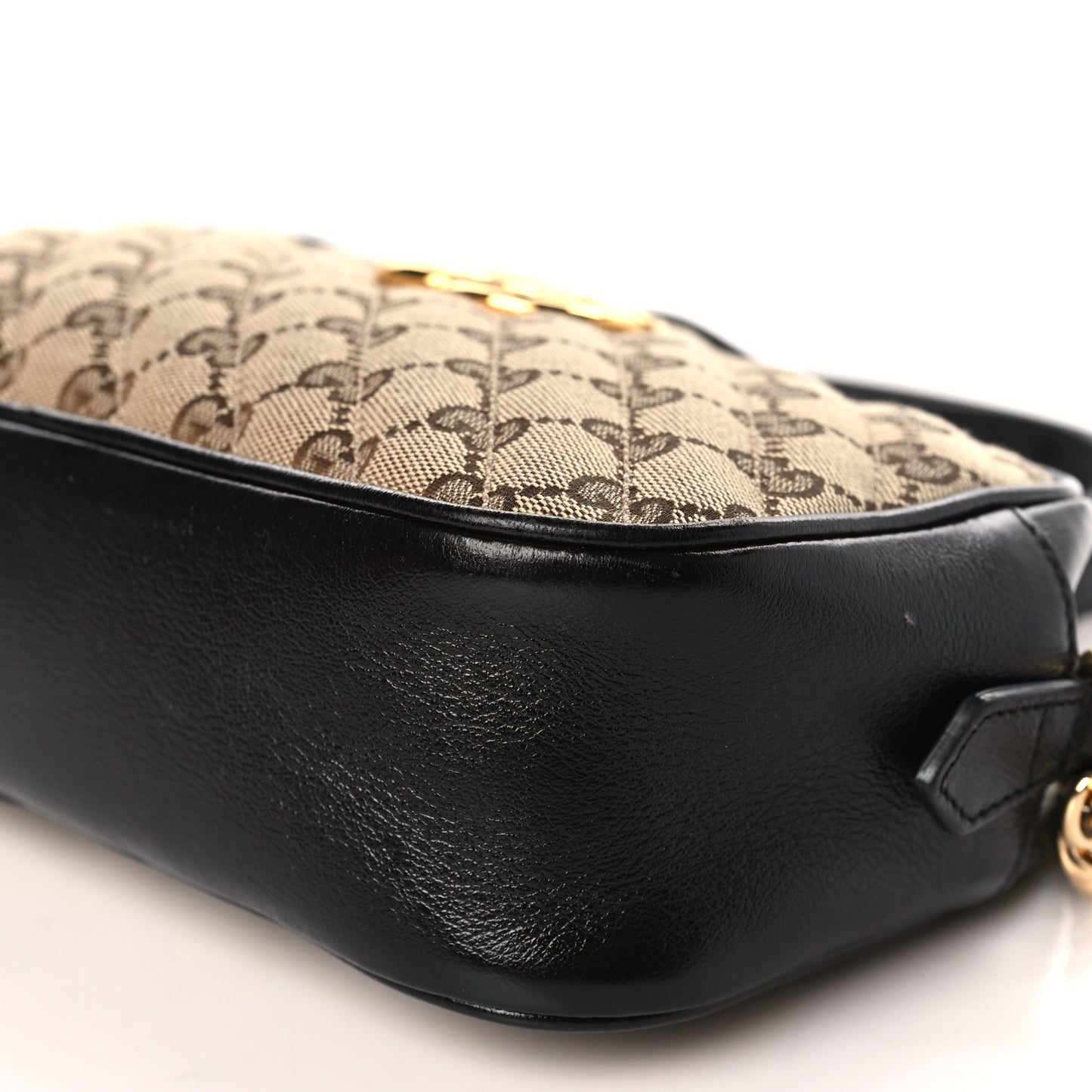 Monogram Matelasse Diagonal Small GG Marmont Chain Shoulder Bag Beige Black