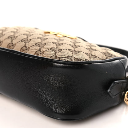 Gucci Monogram Matelasse Diagonal Small GG Marmont Chain Shoulder Bag Beige Black 9 of 9
