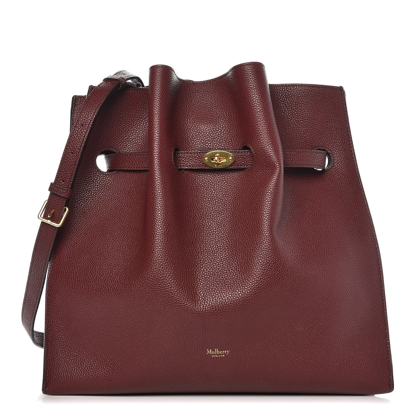 Grained Calfskin Small Tyndale Bucket Bag Burgundy