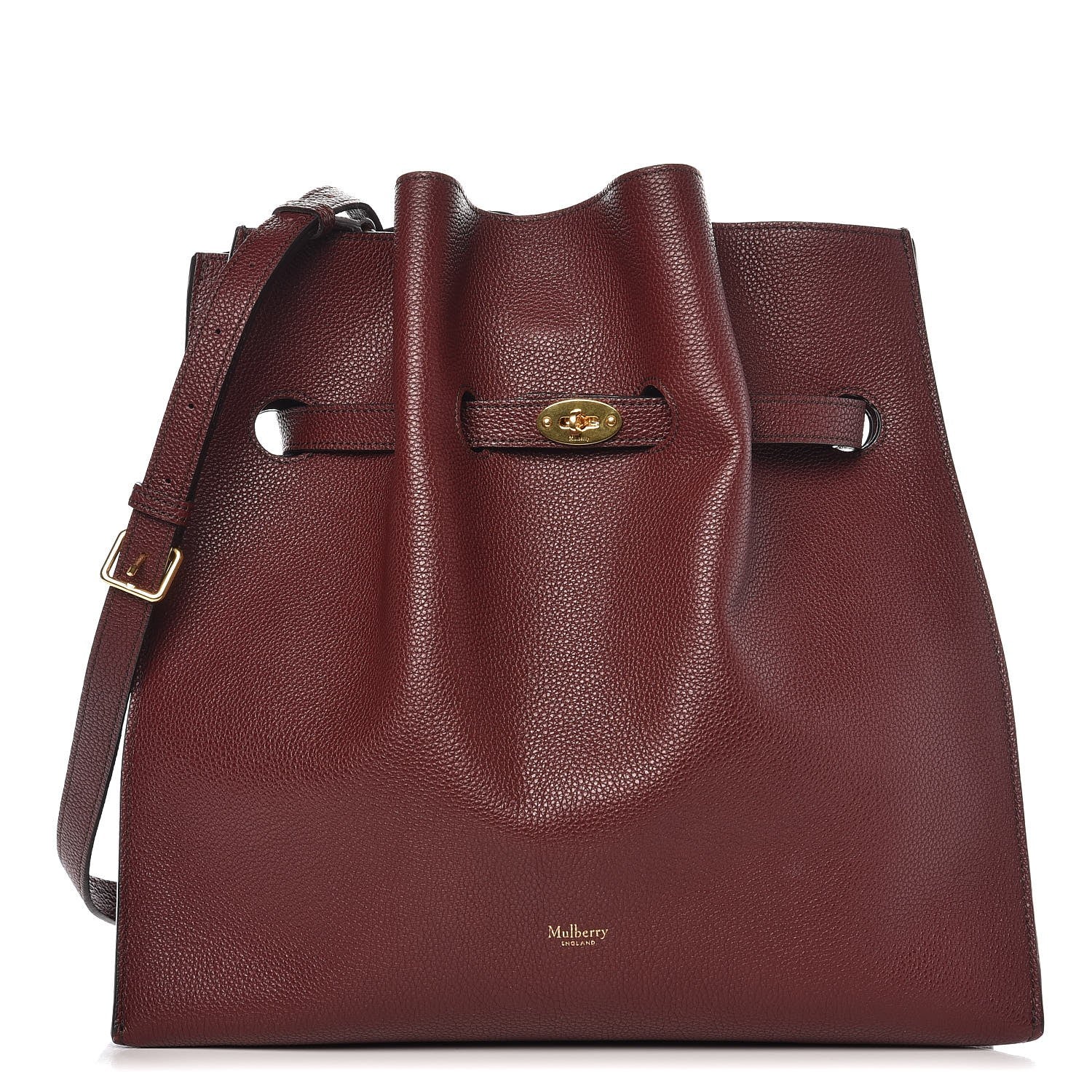 Mulberry Grained Calfskin Small Tyndale Bucket Bag Burgundy 1 of 8