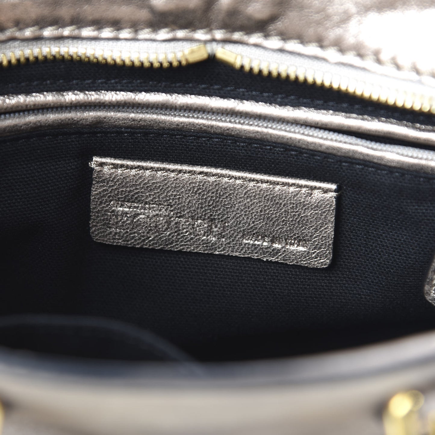 Metallic Calfskin Mini Padlock Tote Skin