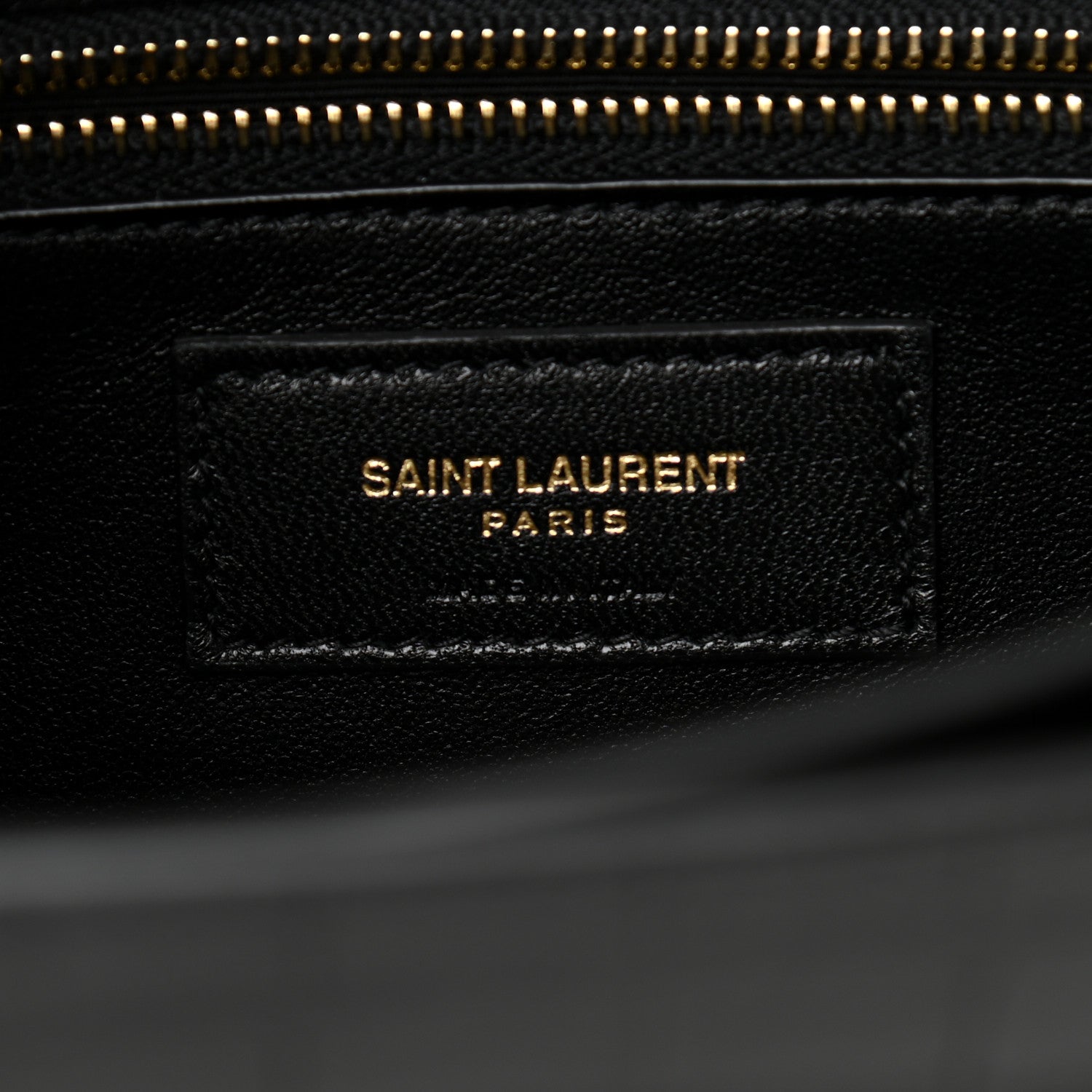 Saint Laurent Calfskin Crocodile Embossed Gaby Satchel Black 6 of 10