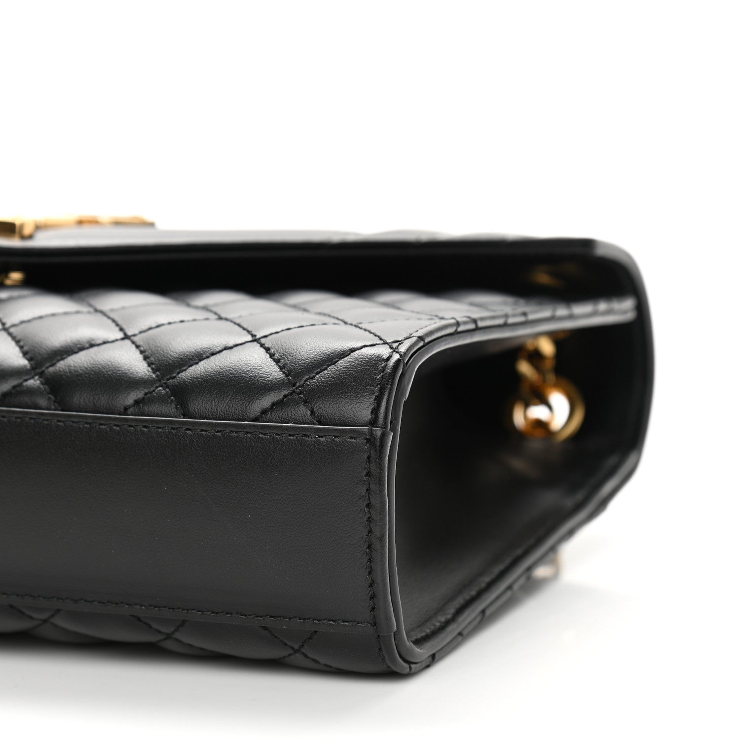 Saint Laurent Grain De Poudre Textured Mixed Matelasse Triquilt Medium Monogram Satchel Black 5 of 11