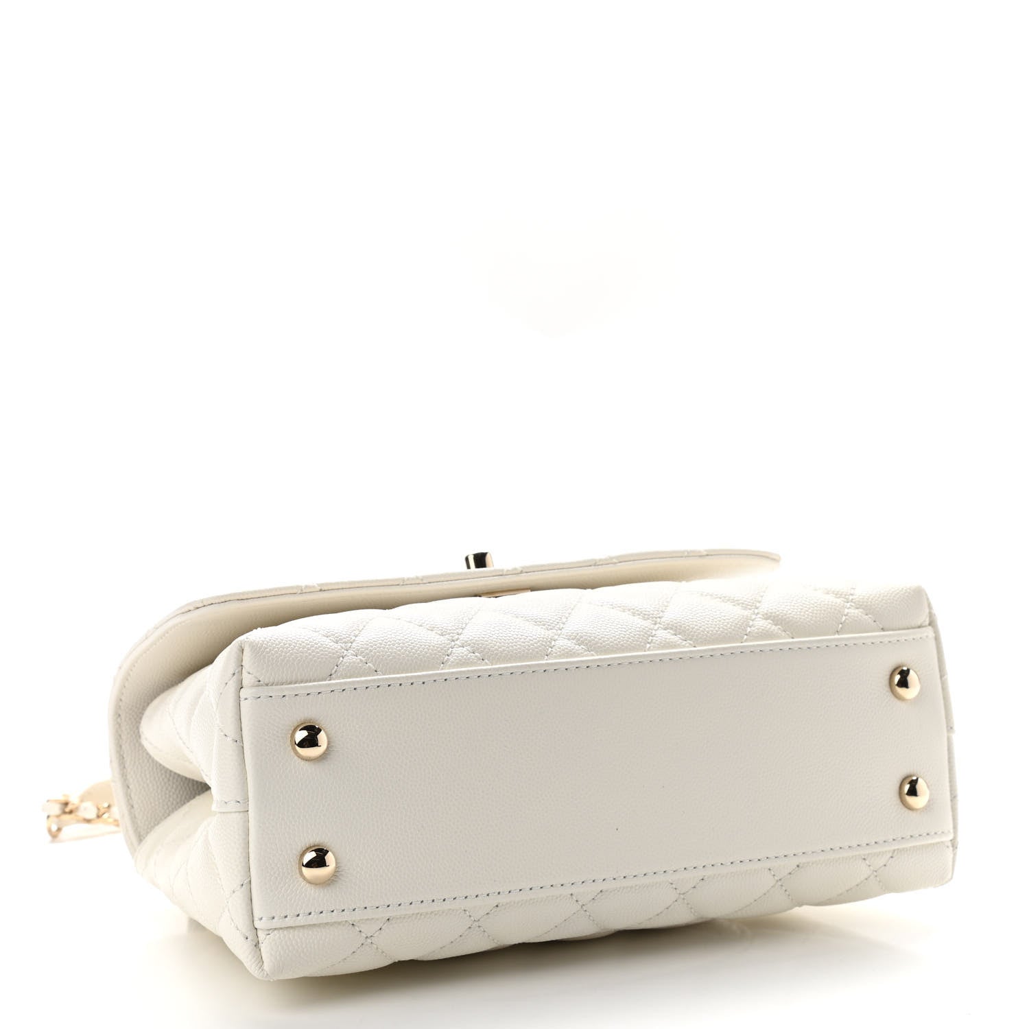 Chanel Caviar Quilted Mini Coco Handle Flap White 4 of 11