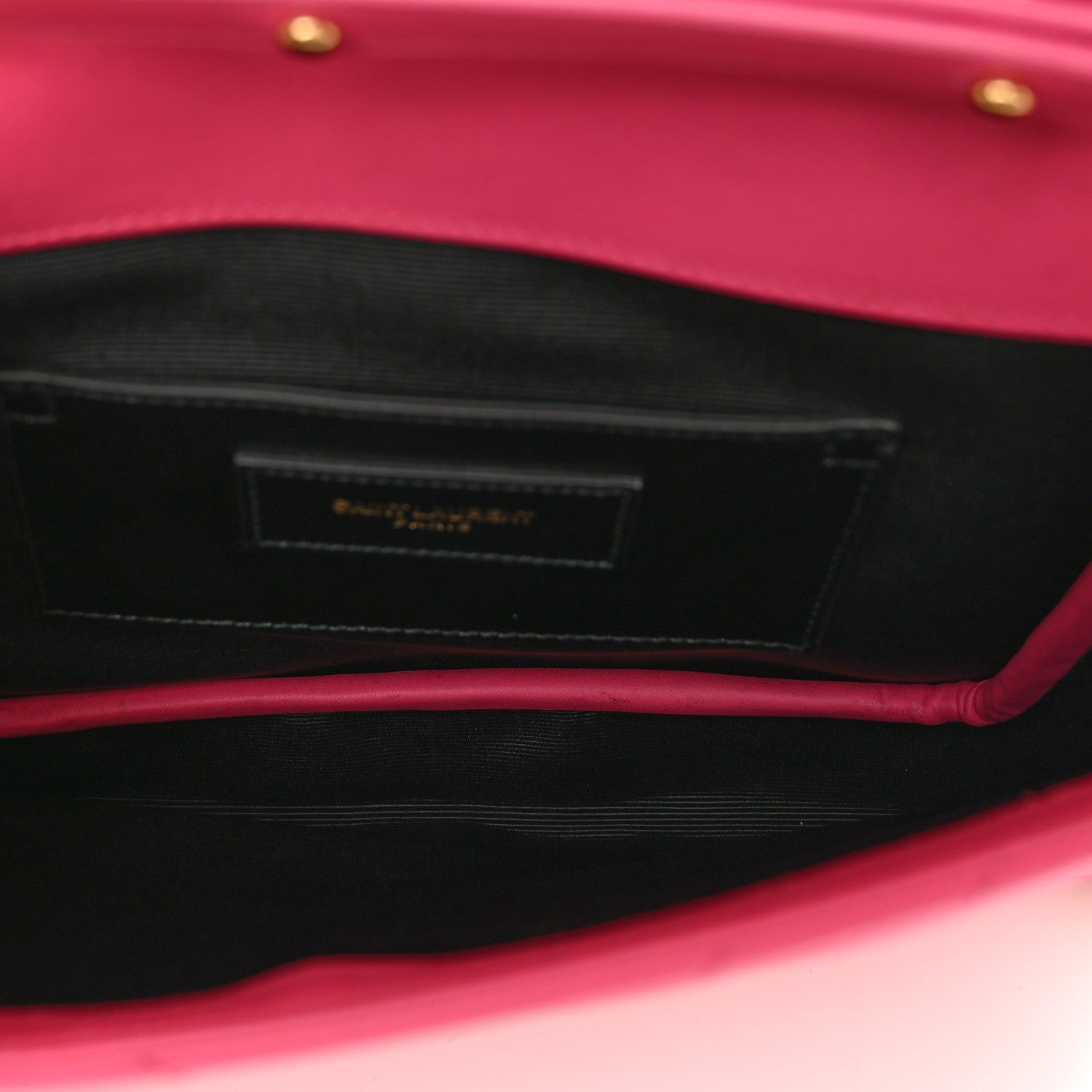 Saint Laurent Calfskin Monogram Chevron Shoulder Bag Fuchsia 6 of 13