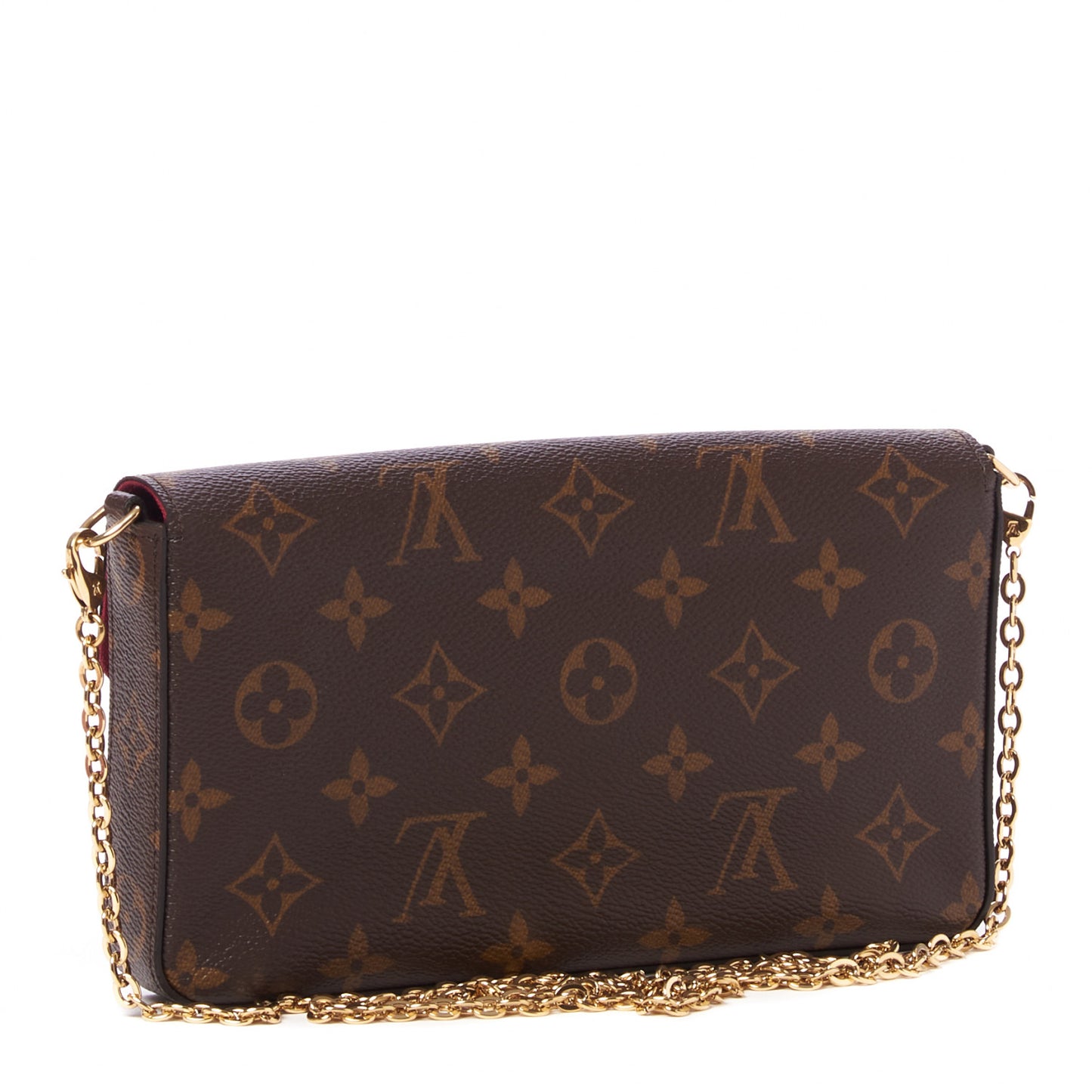 Monogram Pochette Felicie Chain Wallet Fuchsia