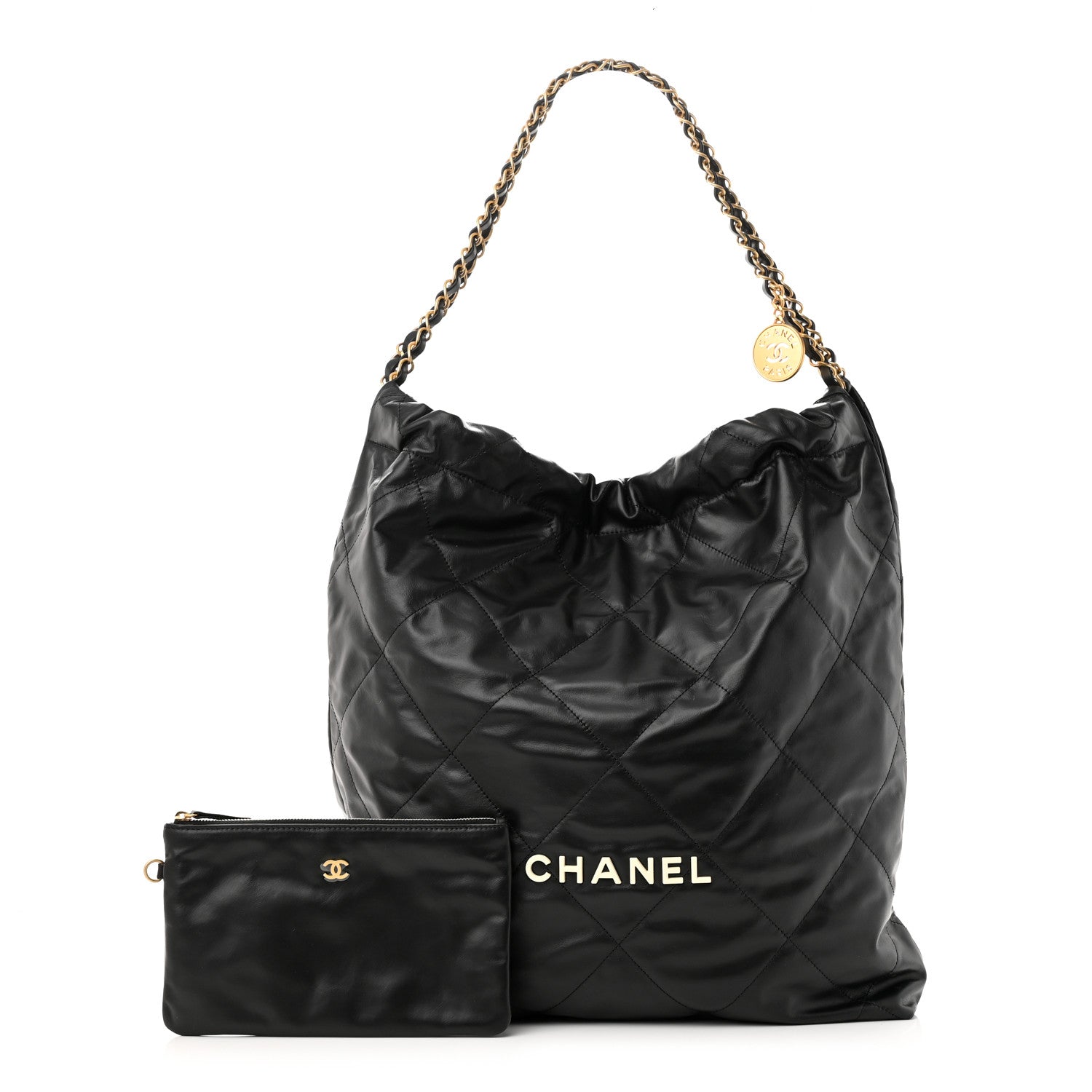 Chanel Calfskin Quilted Large Chanel 22 Black 1 of 11
