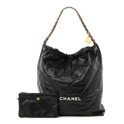 Chanel Calfskin Quilted Large Chanel 22 Black 1 of 11