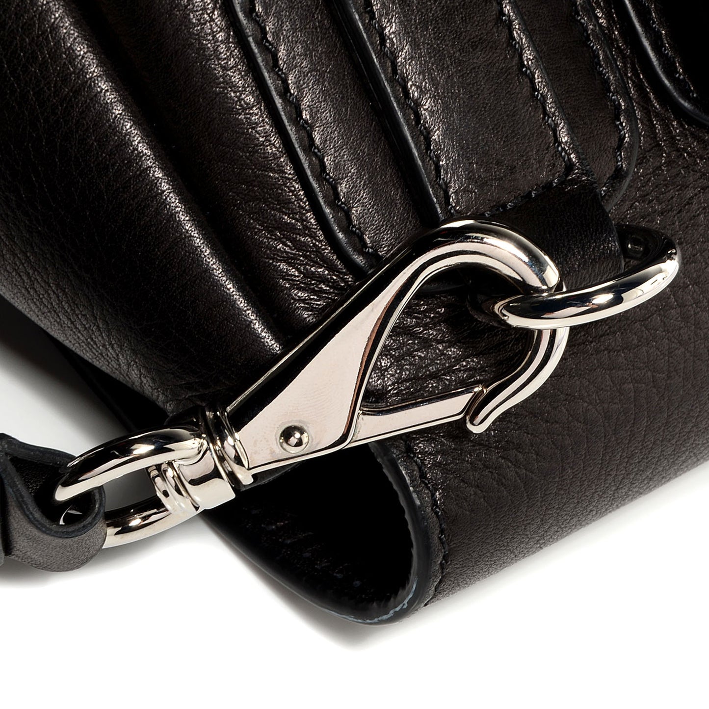 Textured Calfskin Small Pandora Pure Flap Bag Black
