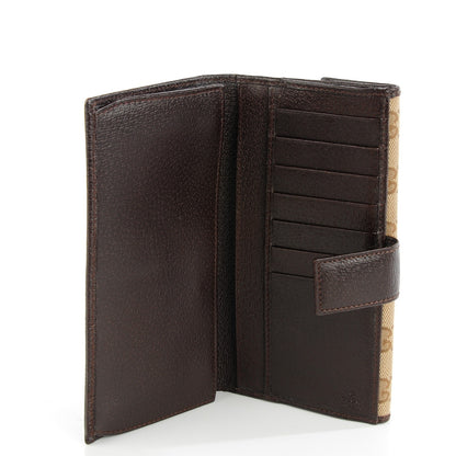 Gucci Monogram Metal Bar Continental Flap Wallet Beige Ebony Dark Brown 5 of 7