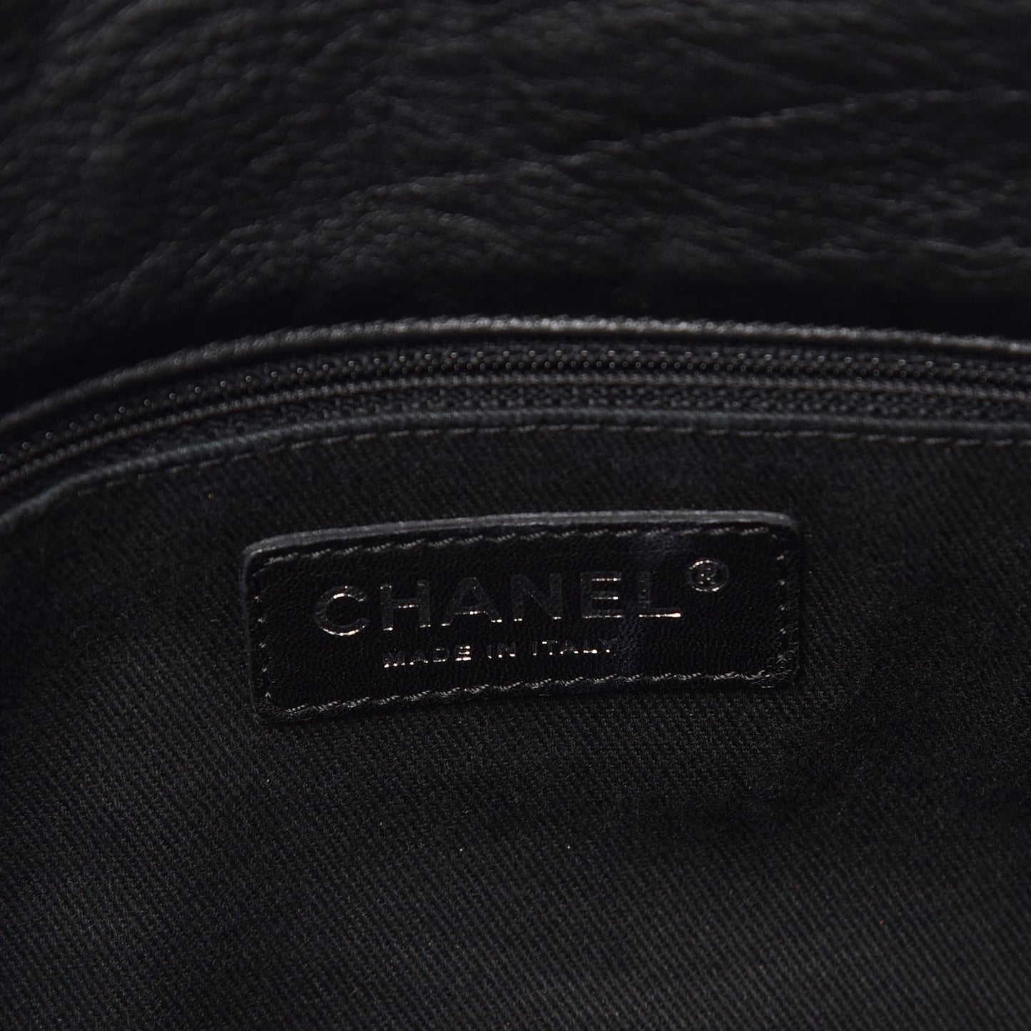 Calfskin Stitched Large Expandable Flap Bag Black