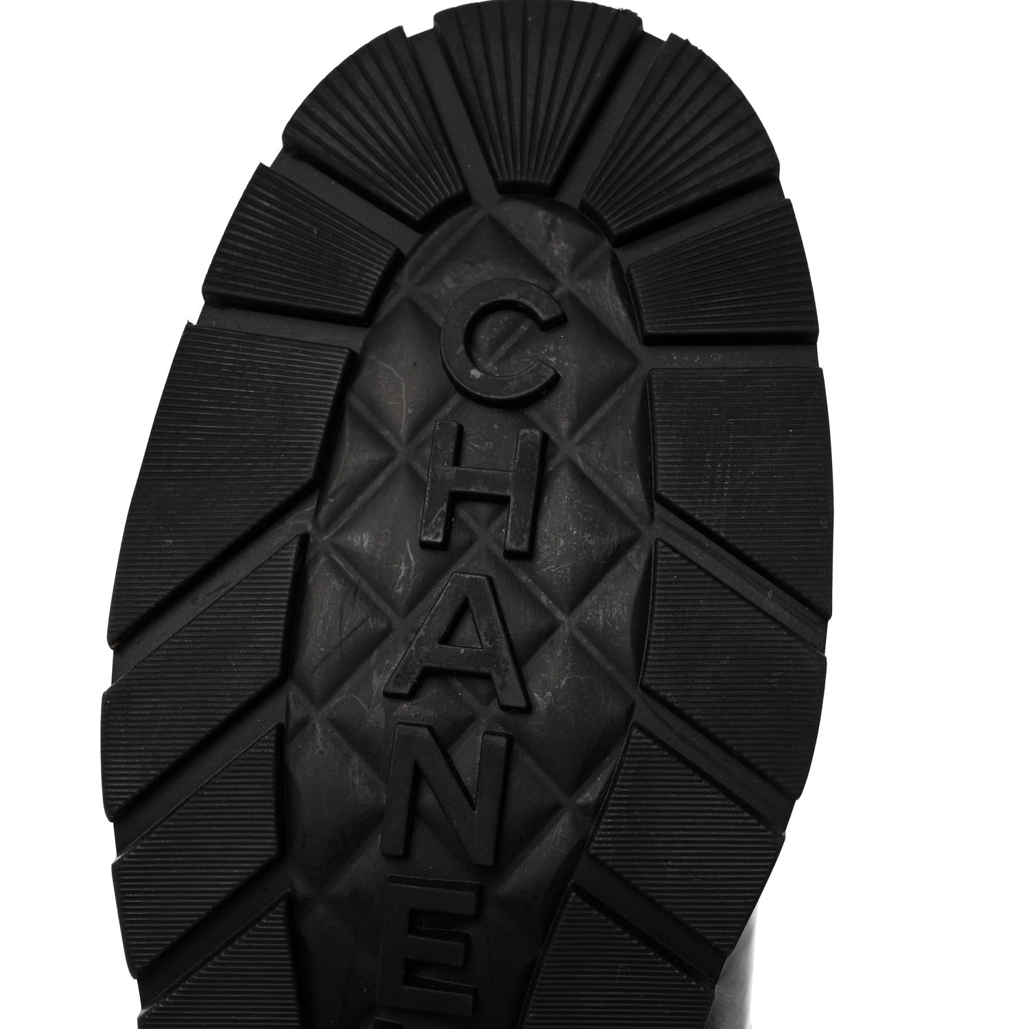Chanel Shiny Calfskin Patent Quilted Chain Lace Up Combat Boots 37 Black 14 of 15