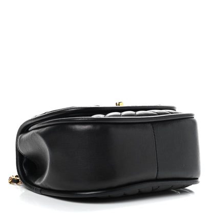 Chanel Lambskin Reverse Chevron Quilted Mini Round Top Handle Flap Black 4 of 9