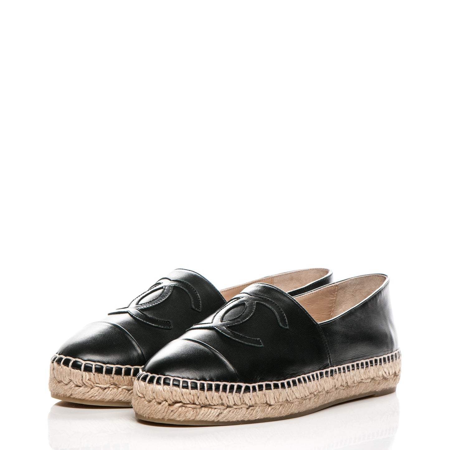 Lambskin CC Espadrilles 38 Black