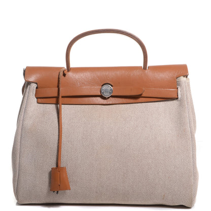 Hermes Toile Herbag PM 30 Black and Natural 1 of 14