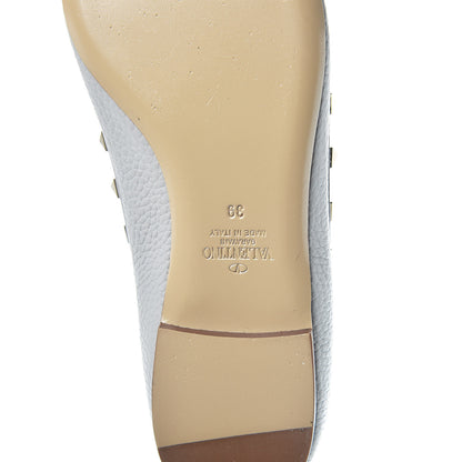 Valentino Garavani Pebbled Calfskin Rockstud Ballerina Flats 39 Opal Grey 7 of 7