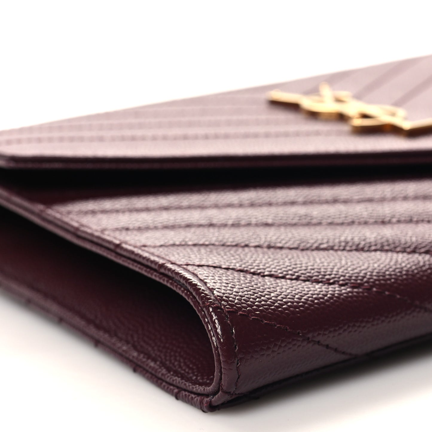 Grain De Poudre Matelasse Chevron Monogram Envelope Clutch Rouge Legion