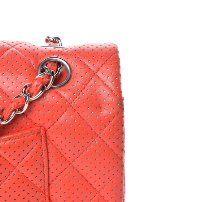 Chanel Lambskin Perforated Medium Double Flap Red 12 of 14