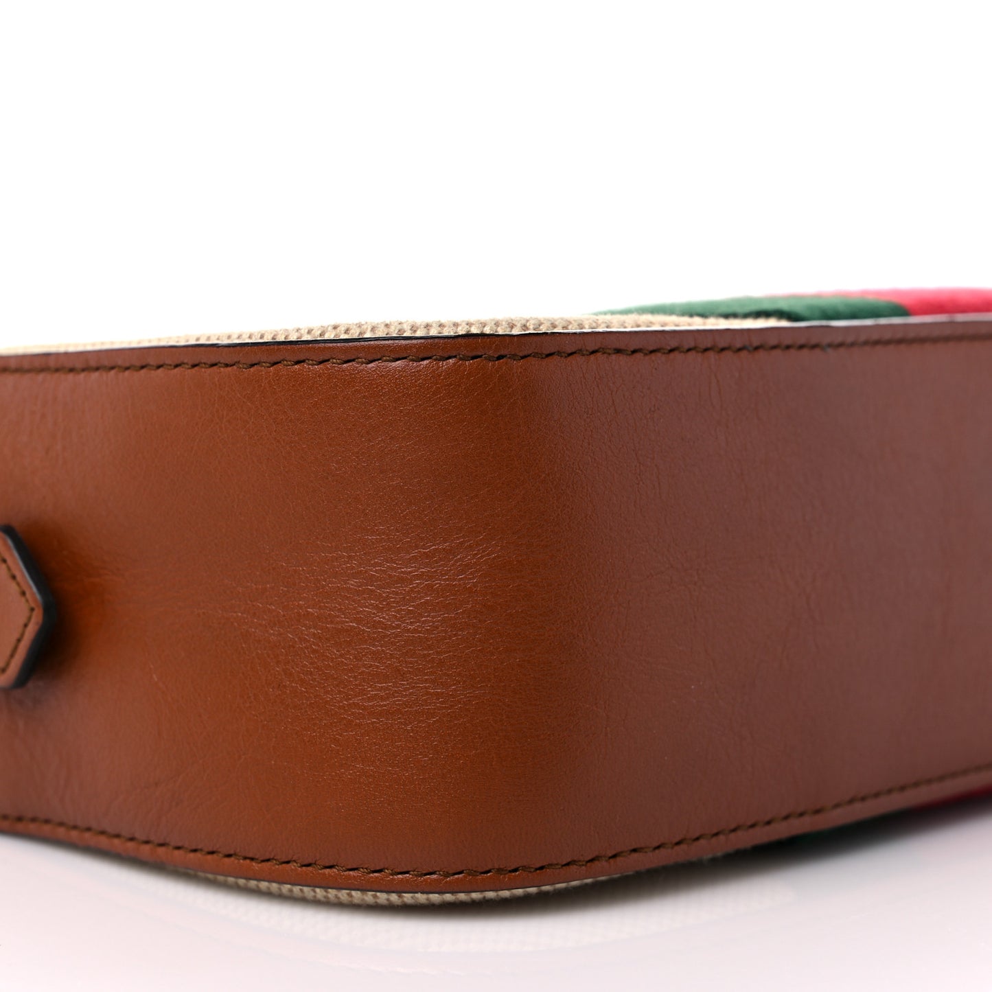 Vintage Canvas Web Shoulder Bag Sand Cuir