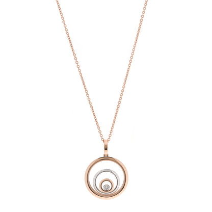 Chopard 18K Rose White Gold Diamond Happy Spirit Pendant Necklace 1 of 6