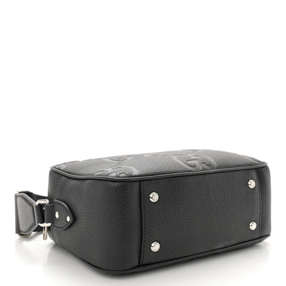 Gucci Piuma Calfskin Jumbo GG Embossed Messenger Bag Black 4 of 12